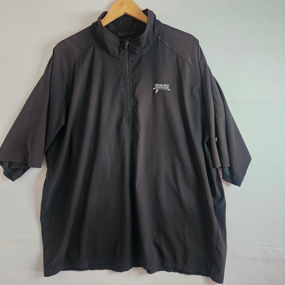 Zero Restriction Mens Black Quarter Zip Short Sleeve Windshirt ArrowCreek CC XL‎